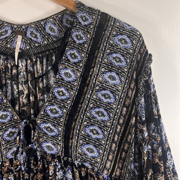 Free People Moonlight Dance Tunic Top Floral Boho Oversized Babydoll Pockets S - Picture 3 of 16